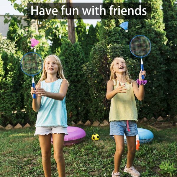 Children's Badminton Training Set with Rackets, Shuttlecocks, and Backpack - Image 3