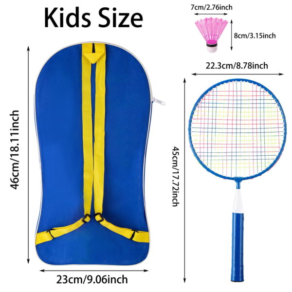 Children's Badminton Training Set with Rackets, Shuttlecocks, and Backpack - Image 4