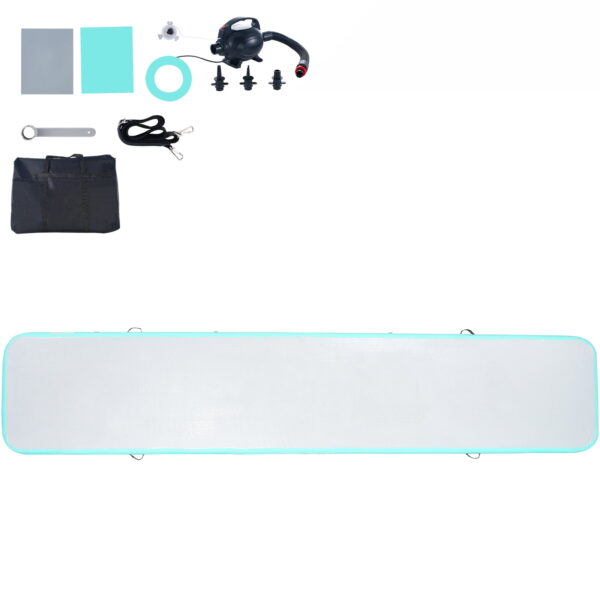 SKYSHALO Inflatable Tumbling Mat, 4-inch Thick Gymnastics Exercise Pad with Electric Air Pump, 16ft