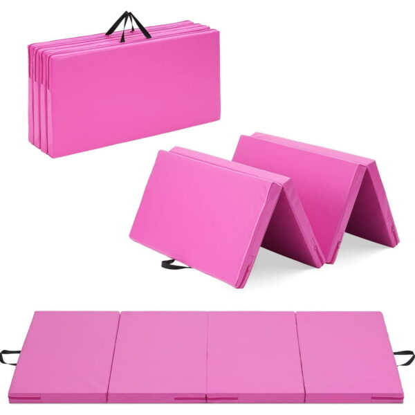 Gymnastics Mat, 3'x6'x2''/ 4'x8'x2'' Thick Folding Kids' Gymnastic Tumbling Mat with Carrying Handles for Home Gym Exercise & Play