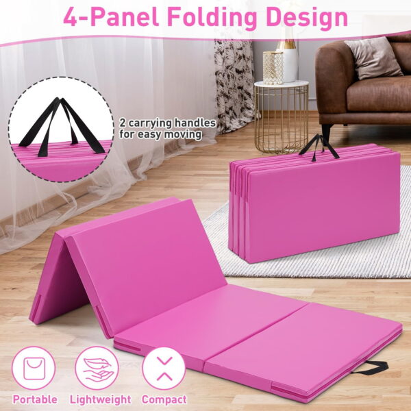 Gymnastics Mat, 3'x6'x2''/ 4'x8'x2'' Thick Folding Kids' Gymnastic Tumbling Mat with Carrying Handles for Home Gym Exercise & Play - Image 3